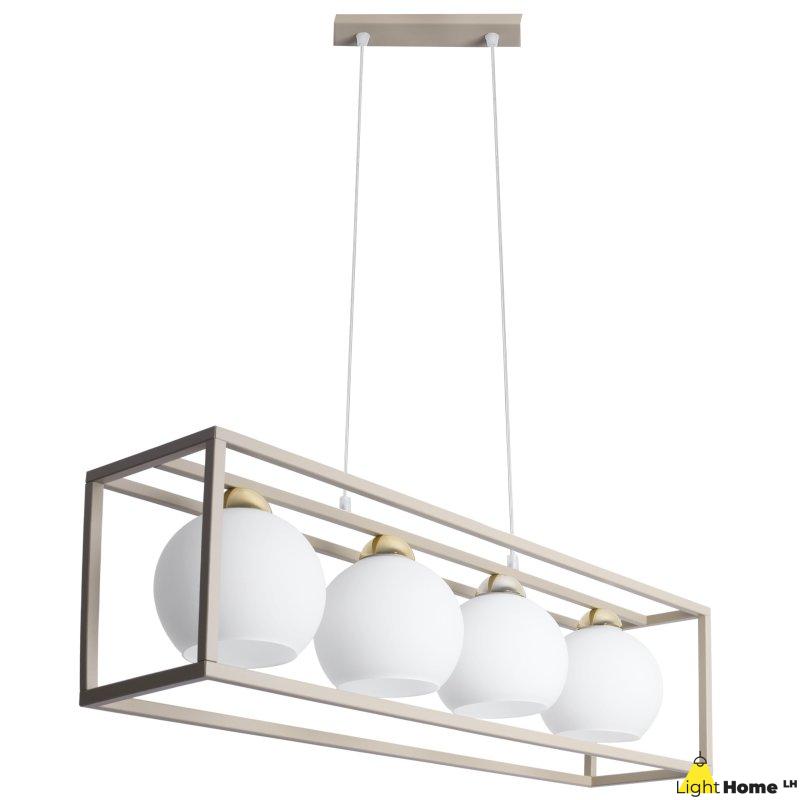 Lampa wisząca sufitowa żyrandol ELIZA kaszmir taupe szklane kule do kuchni jadalni salonu