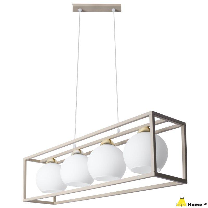 Lampa wisząca sufitowa żyrandol ELIZA kaszmir taupe szklane kule do kuchni jadalni salonu