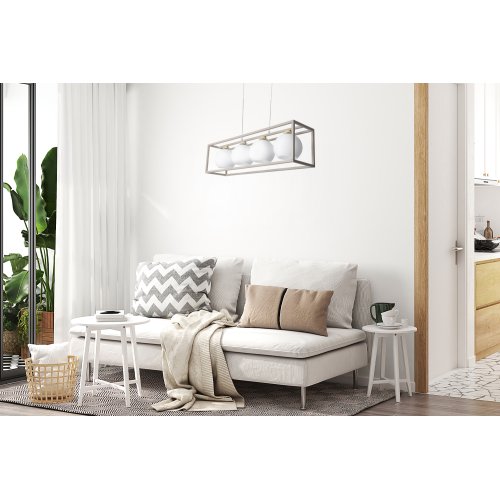 Lampa wisząca sufitowa żyrandol ELIZA kaszmir taupe szklane kule do kuchni jadalni salonu