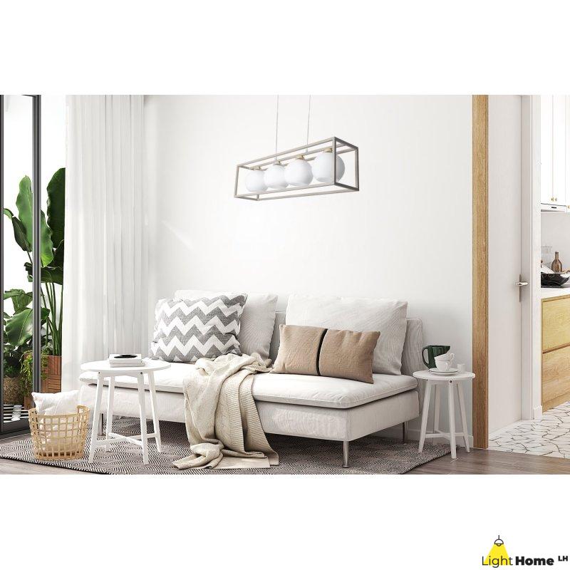 Lampa wisząca sufitowa żyrandol ELIZA kaszmir taupe szklane kule do kuchni jadalni salonu