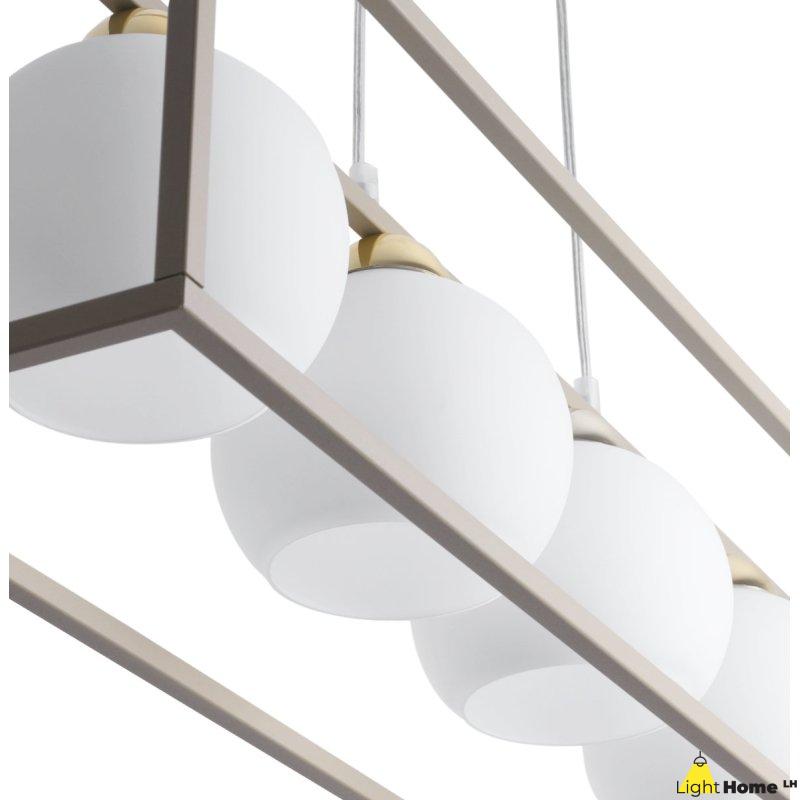 Lampa wisząca sufitowa żyrandol ELIZA kaszmir taupe szklane kule do kuchni jadalni salonu