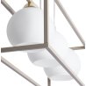 Lampa wisząca sufitowa żyrandol ELIZA klatka kaszmirowy beż szklane białe kule loft