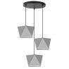 Lampa wisząca z szarymi abażurami diament z regulacją wysokości