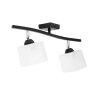 Stylowa lampa sufitowa szklane klosze czarna metalowa tarcza z listwą Stylowa lampa sufitowa szklane klosze czarna metalowa tarcza z listwą