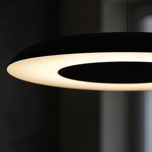 Lampa sufitowa plafon LED PIATTINO czarny barwa zmienna do salonu kuchni nowoczesny