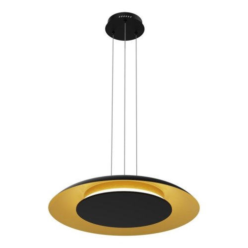 Lampa sufitowa plafon LED PIATTINO czarno-złoty barwa regulowana do salonu sypialni glamour