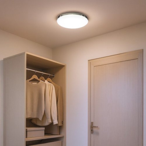 Lampa sufitowa plafon LED MAYA CHROME 26cm do salonu łazienki przedpokoju srebrny