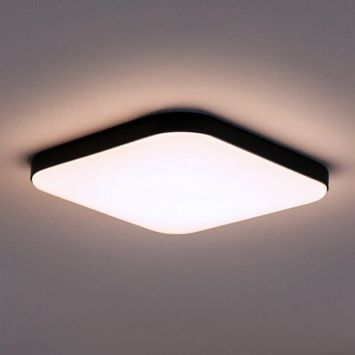 Lampa sufitowa plafon LED NEMO BLACK czarny nowoczesny 36W do łazienki przedpokoju