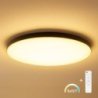 Lampa sufitowa plafon LED sterowany pilotem SIENA czarny 75cm do salonu jadalni holu