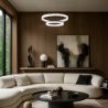 Lampa wisząca sufitowa żyrandol LED GALA SILVER glamour chrom ring 54W do salonu jadalni