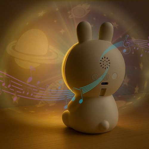 Lampka dziecięca nocna projektor gwiazd grający przenośny KOSMONAUTA