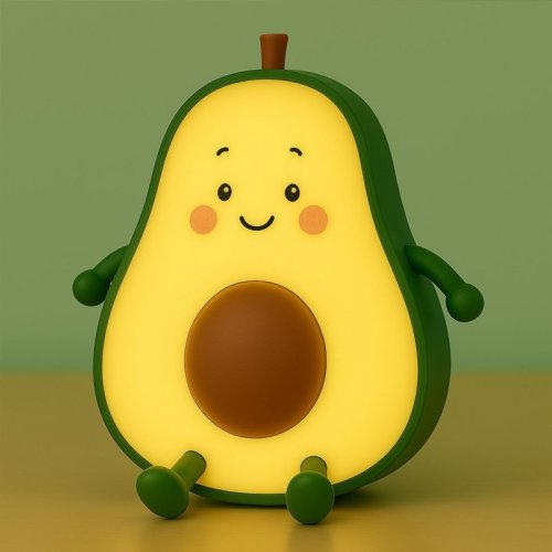 Lampka dziecięca nocna AWOKADO zabawka miękka silikonowa USB RGB