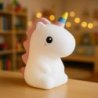 Lampka dziecięca nocna UNICORN zabawka miękka silikonowa jednorożec USB RGB