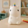 Lampka dziecięca nocna UNICORN zabawka miękka silikonowa jednorożec USB RGB