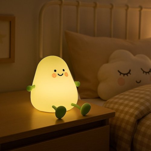 Lampka dziecięca nocna MANGO zabawka miękka silikonowa USB RGB