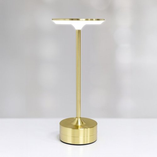 Lampka nocna stołowa LED przenośna bezprzewodowa TAVOLO GOLD USB złota glamour