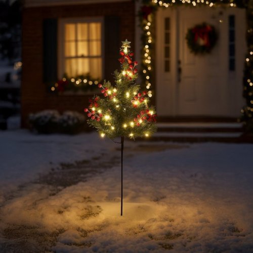 Choinka dekoracyjna świąteczna LED zielona do ogrodu i na balkon