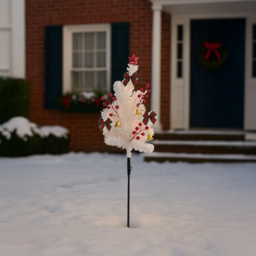 Choinka dekoracyjna świąteczna LED biała do ogrodu i na balkon
