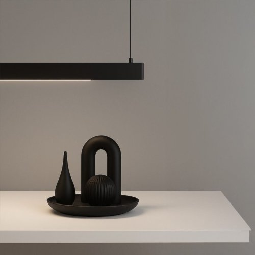 Lampa wisząca sufitowa LED żyrandol nowoczesny loft LINEA BLACK 36W do kuchni biura jadalni