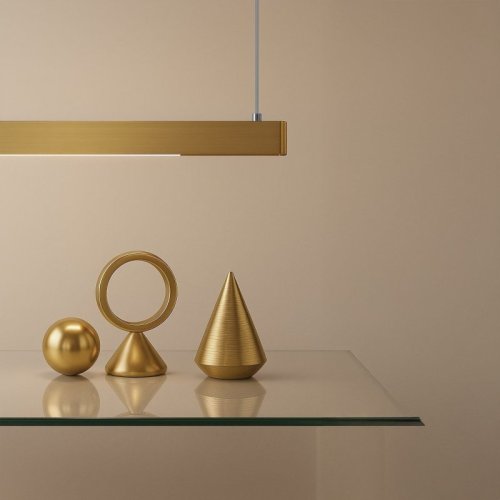 Lampa wisząca sufitowa LED żyrandol nowoczesny LINEA GOLD 36W nad wyspę do kuchni jadalni