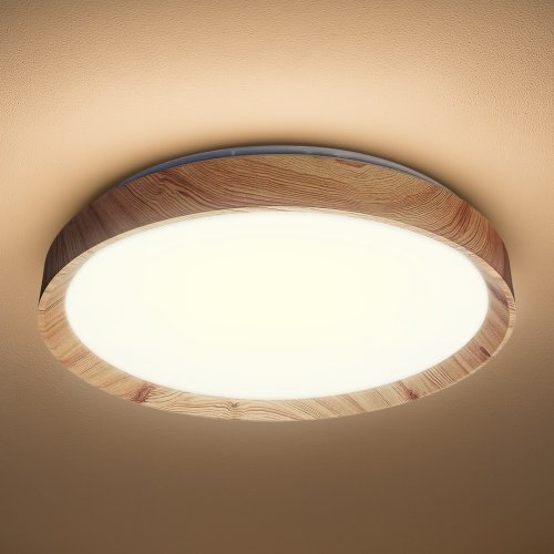 Lampa sufitowa plafon LED ORINOKO drewniany boho japandi 48cm do salonu przedpokoju