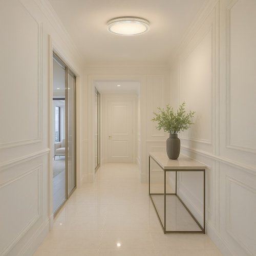 Lampa sufitowa plafon LED LAGO glamour nowoczesny 48cm okrągły do salonu holu łazienki