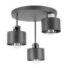 Elegancka lampa sufitowa wisząca w kolorze grafitu z brokatem 3-płomienna