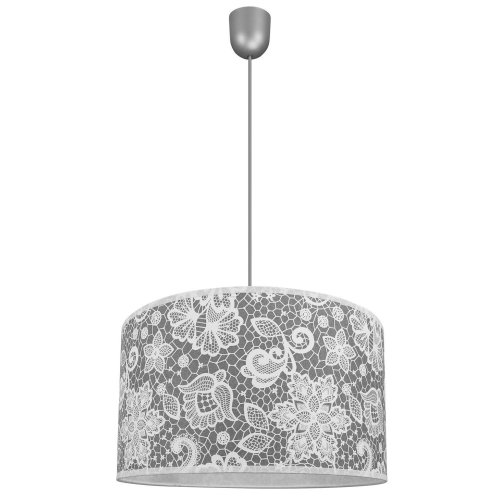 Lampa Wisząca Abażur Okrągły Liście Koronka Pojedyncza