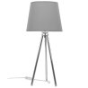 Nowoczesna lampka trójnóg z abażurem z materiału 