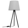Lampka trójnóg czarna konstrukcja i czarny klosz