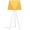 Lampka nocna biurkowa trójnóg biały stelaż żółty abażur Lampka nocna biurkowa trójnóg biały stelaż żółty abażur