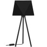 Stylowa lampka nocna trójnóg czarny stelaż i czarny abażur wykonany z materiału Stylowa lampka nocna trójnóg czarny stelaż i czarny abażur wykonany z materiału