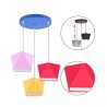 	Elegancka kolorowa lampa wisząca dziecięca z trzema abażurami w kształcie diamentu mix kolorów