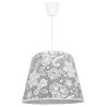 Lampa sufitowa wisząca biała linka abażur stożek koronka