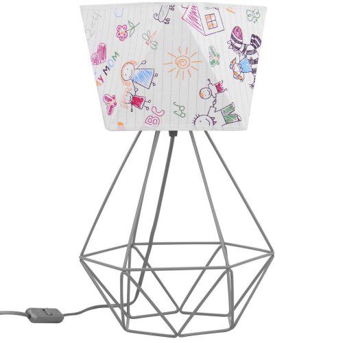 Lampka Stołowa Nocna Dziecięca Abażur Metal