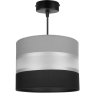 Lampa wisząca ELEGANCE czarna linka ciemnoszary abażur regulacja wysokości
