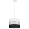 Elegancka lampa wisząca 1-płomienna biało-czarny abażur