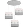 Nowoczesna lampa wisząca okrągła konstrukcja szara z trzema źródłami światła Nowoczesna lampa wisząca okrągła konstrukcja szara z trzema źródłami światła