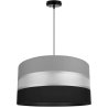 Nowoczesna lampa wisząca sufitowa z abażurem z materiału w paski Nowoczesna lampa wisząca sufitowa z abażurem z materiału w paski
