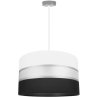 Elegancka lampa wisząca z abażurem biało-czarnym 
