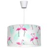 Lampa wisząca sufitowa z abażurem wzór flamingi zielone