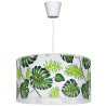 Lampa wisząca z abażurem wzór liście zielone