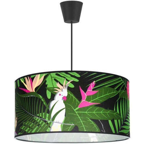 Lampa Wisząca z Abażurem w Tropikalne Wzory Nowoczesna