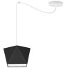 Czarna lampa wisząca sufitowa z białą konstrukcją Czarna lampa wisząca sufitowa z białą konstrukcją