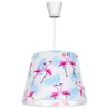 Nowoczesna lampa wisząca abażur flamingi niebieskie
