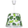 Designerska lampa wisząca sufitowa z abażurem w zielone liście