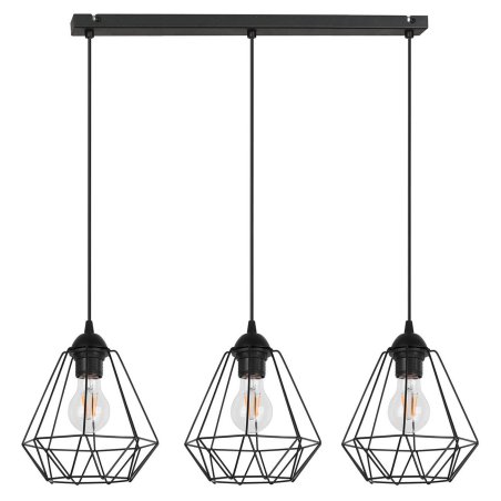 Nowoczesna czarna  lampa wisząca na listwie Loft