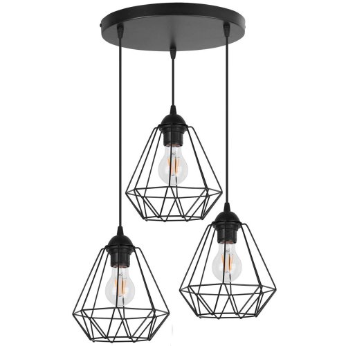 Lampa Wisząca Loft Regulowana Metal Diament
