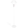 Nowoczesna biała lampa stojąca podłogowa z metalowym kloszem Loft  Nowoczesna biała lampa stojąca podłogowa z metalowym kloszem Loft