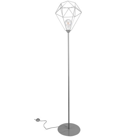 Elegancka szara lampa podłogowa metalowa